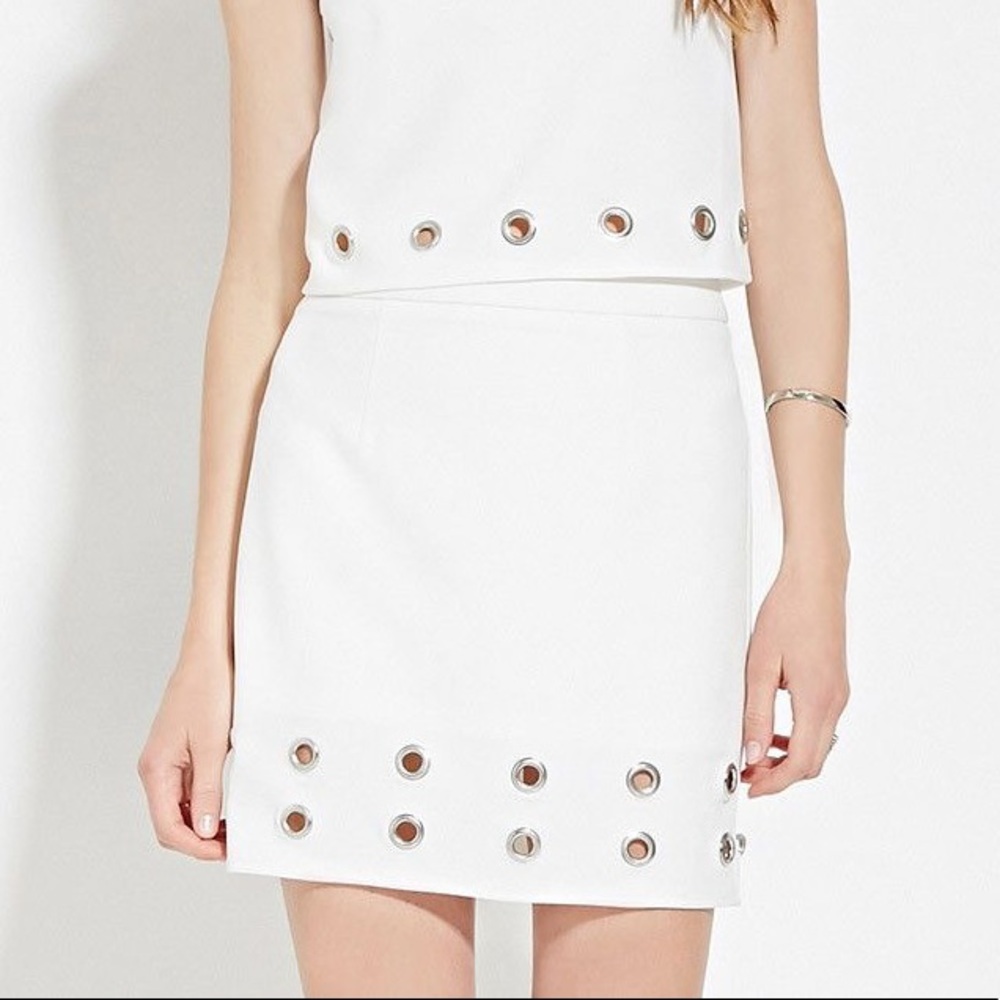 Forever 21 Contemporary Grommet-Trimmed Skirt